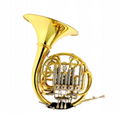 Gold brass body 4key double professional French horn 
