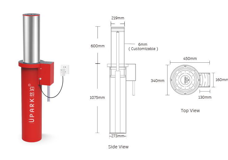 UPARK High Quality Car YardsTraffic Safety Automatic Electric Bollards 5