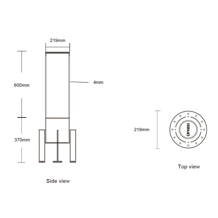 9.UPARK Road Protection 304 Stainless Steel Fixed Bollard with Led Light 5