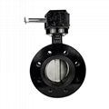 Gear Operated Ductile Iron U-type Flanged Marine Butterfly Valve 1