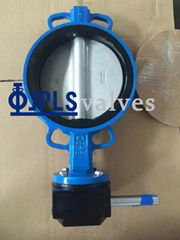 Gear Operated EPDM Seated Nylon Coated Disc Wafer Butterfly Valves