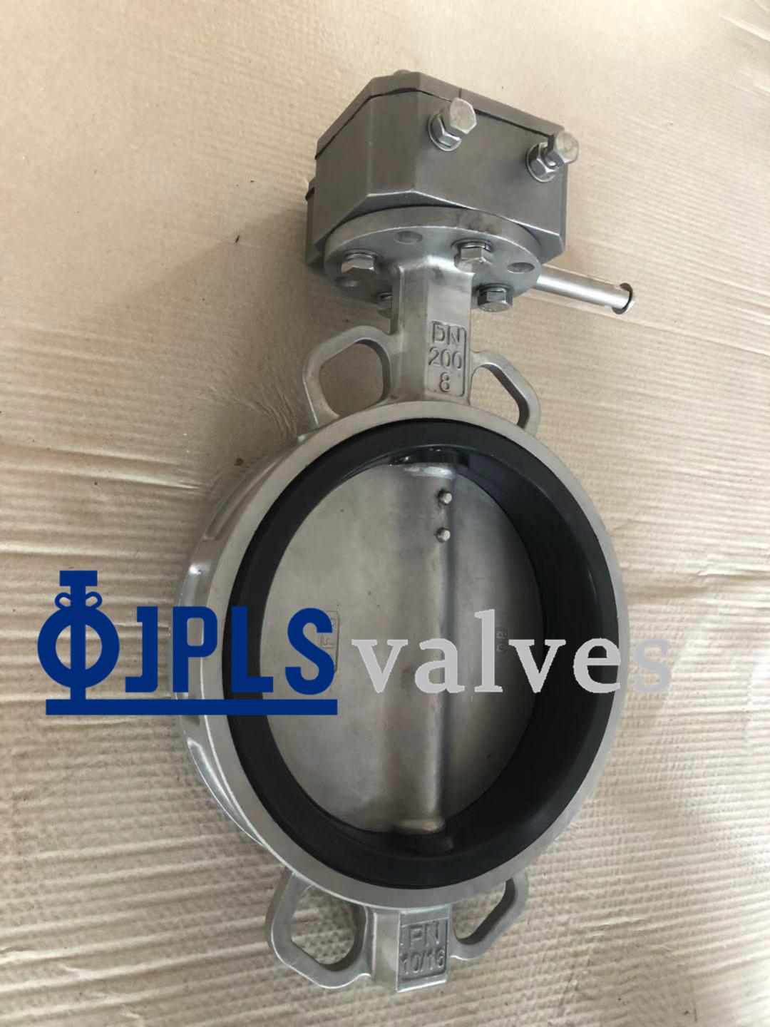 Gear operated all stainless steel EPDM seated wafer butterfly valves 2