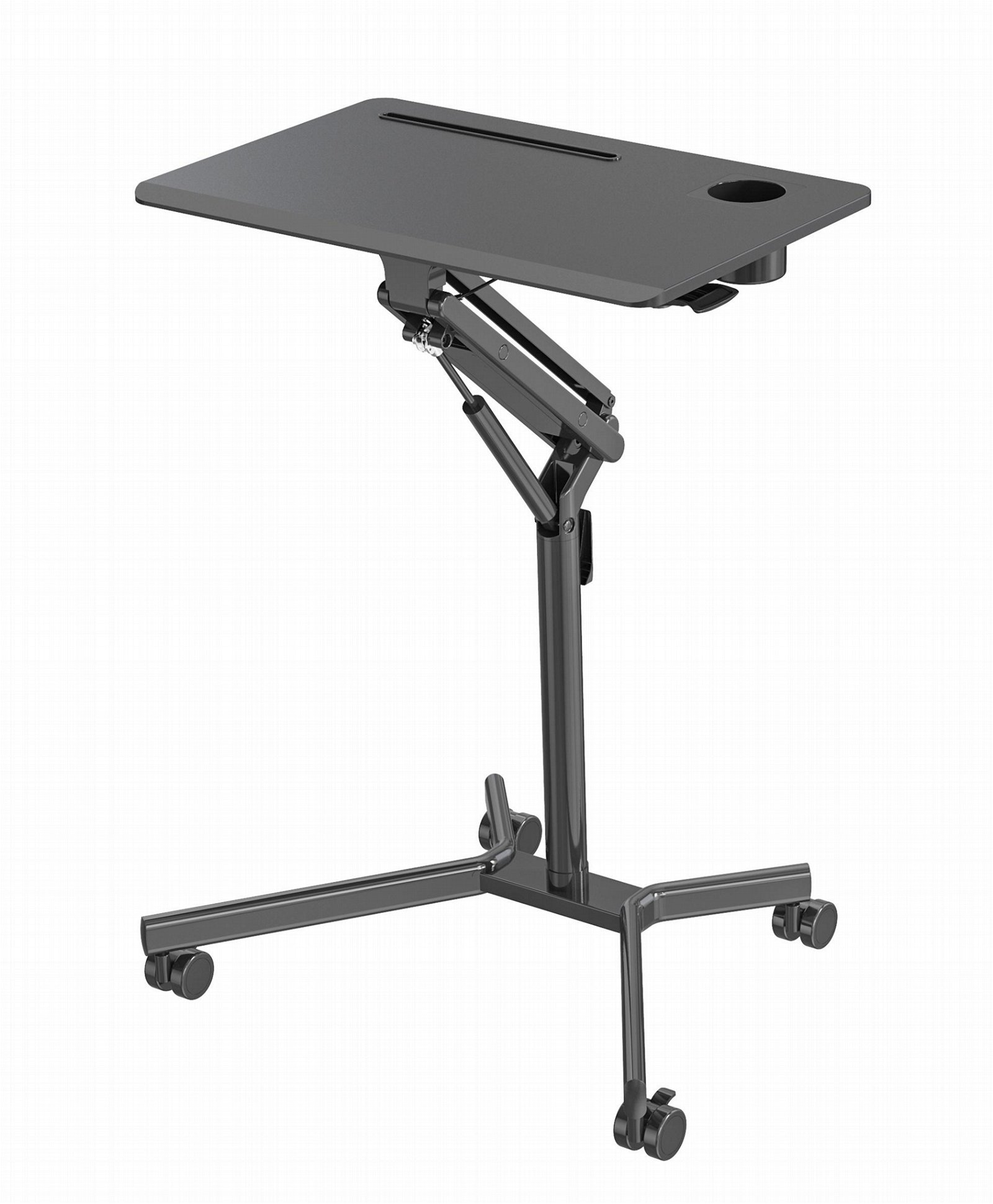 V-Mounts Single Column Height Adjustable Mobile Desk Laptop Desk with Gas Spring