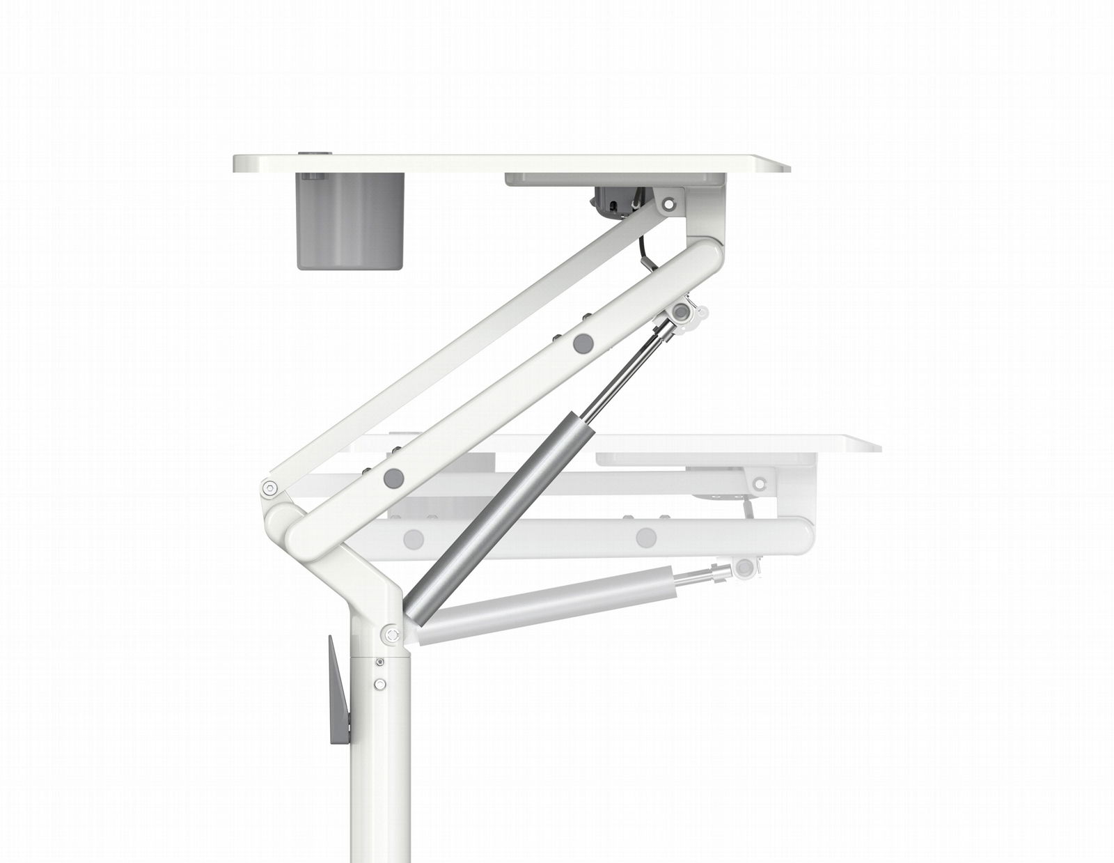 V-Mounts Single Column Height Adjustable Mobile Desk Laptop Desk with Gas Spring 2