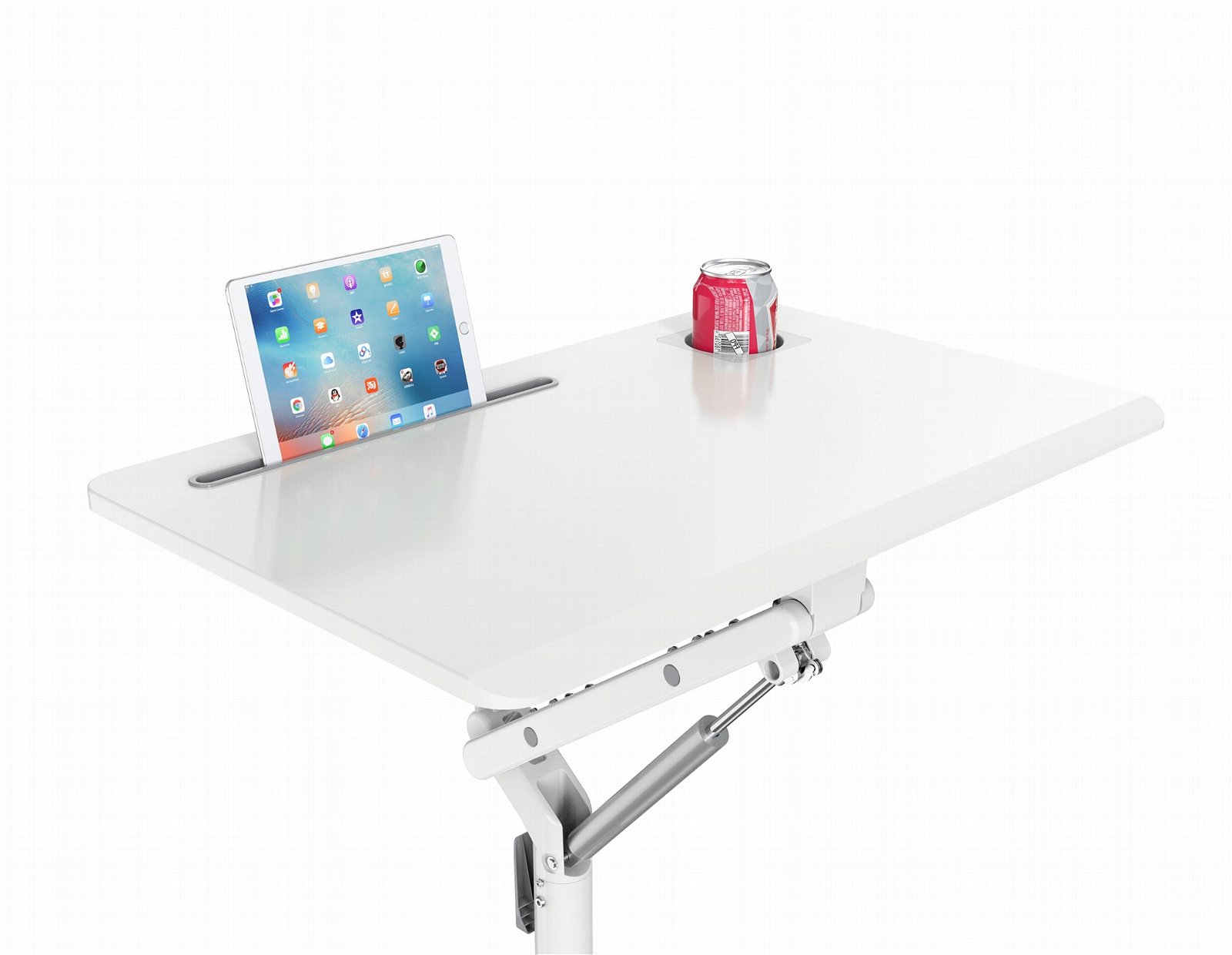 V-Mounts Single Column Height Adjustable Mobile Desk Laptop Desk with Gas Spring 4