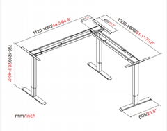 V-MOUNT Height Adjustable Electric Table Frame With 3 Motor