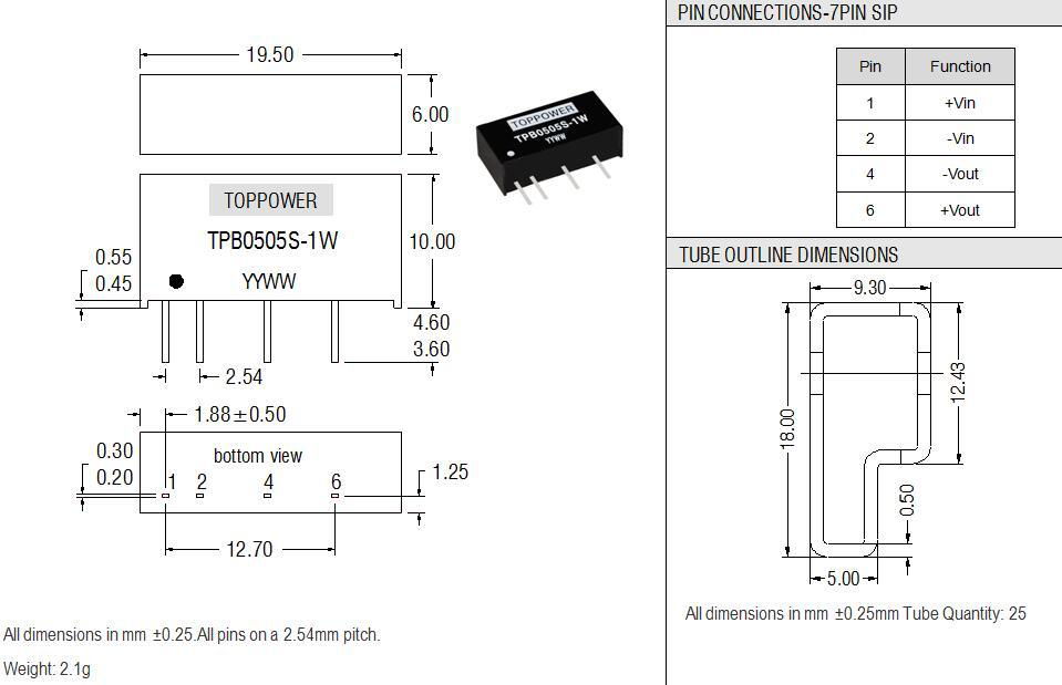 1W 3KVDC Isolation Regulated DC/DC Converters power supply 2