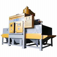 Sandblasting machine for deburring and deepening texture of wood