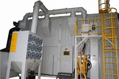 Honeycomb recycling continuous pressure sandblasting room