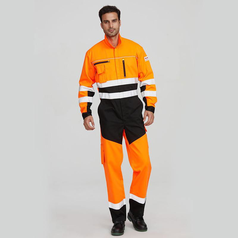 workwear workers reflective safety high visibility clothing hi vis coverall 2