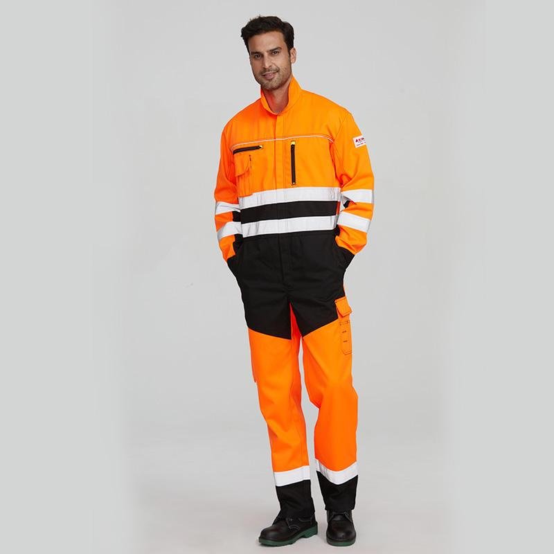workwear workers reflective safety high visibility clothing hi vis coverall