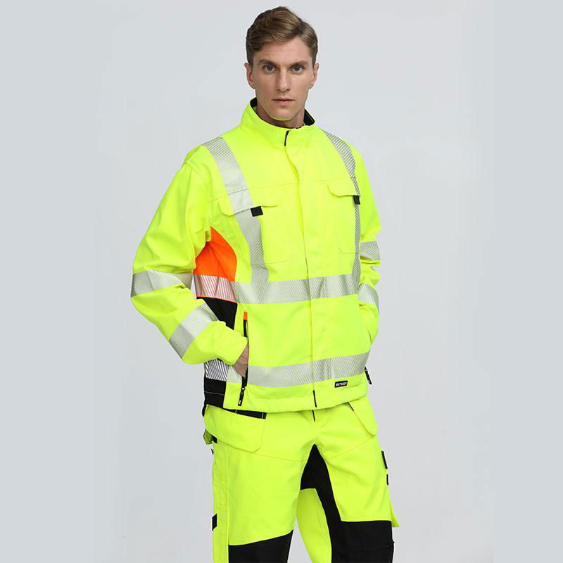 120GSM yellow reflective workwear uniform safety clothing warning welding jacket 2