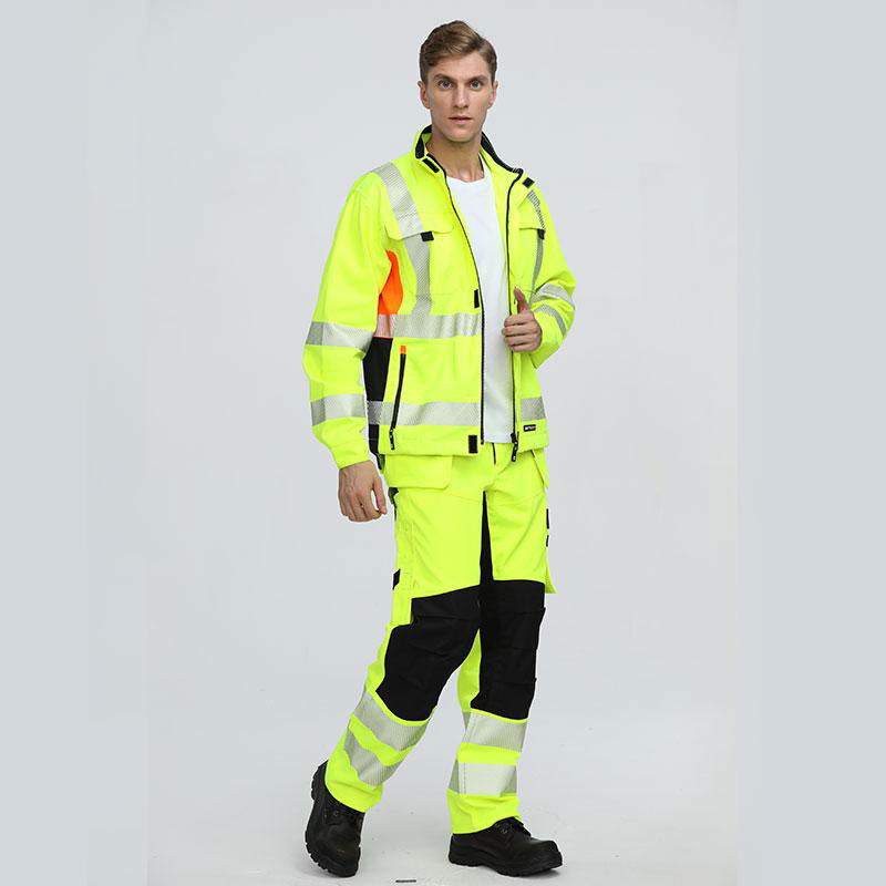 120GSM yellow reflective workwear uniform safety clothing warning welding jacket 4