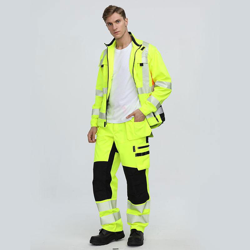 120GSM yellow reflective workwear uniform safety clothing warning welding jacket 5
