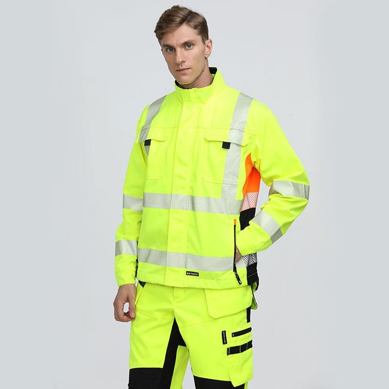 120GSM yellow reflective workwear uniform safety clothing warning welding jacket
