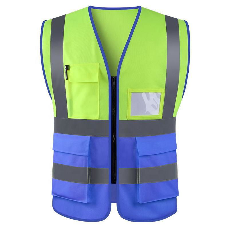  High Visibility Safety Reflective Vest with Pockets and Zipper Construction  