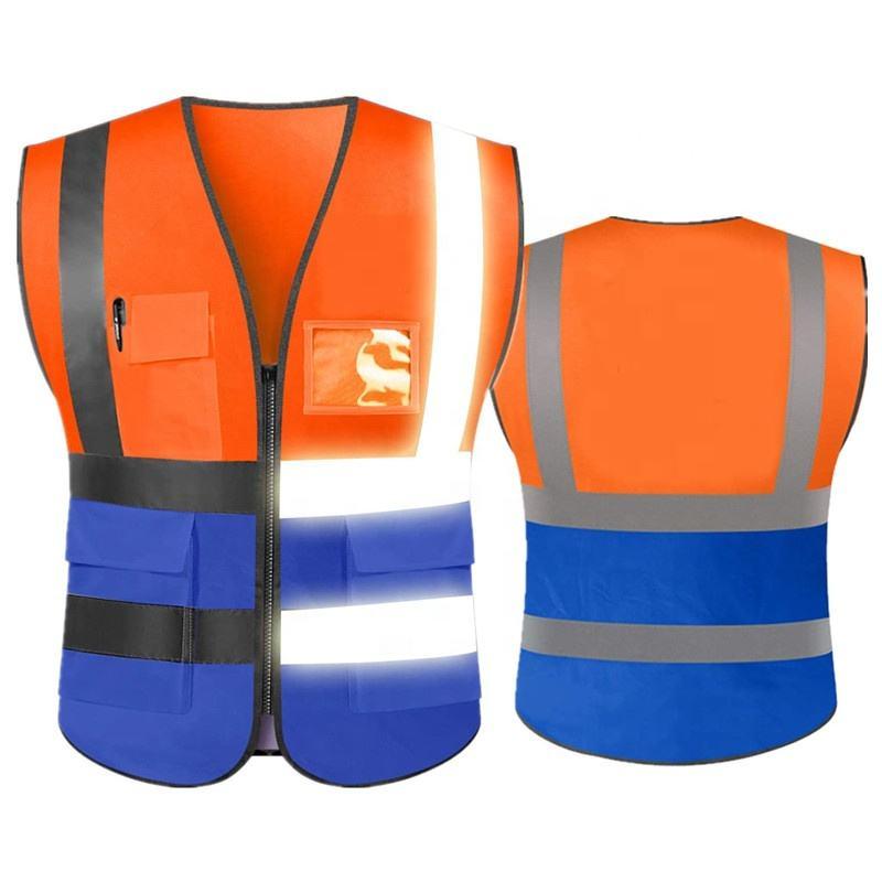  High Visibility Safety Reflective Vest with Pockets and Zipper Construction   2