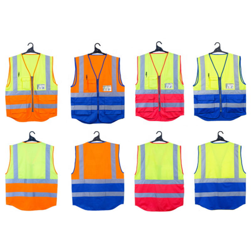  High Visibility Safety Reflective Vest with Pockets and Zipper Construction   3