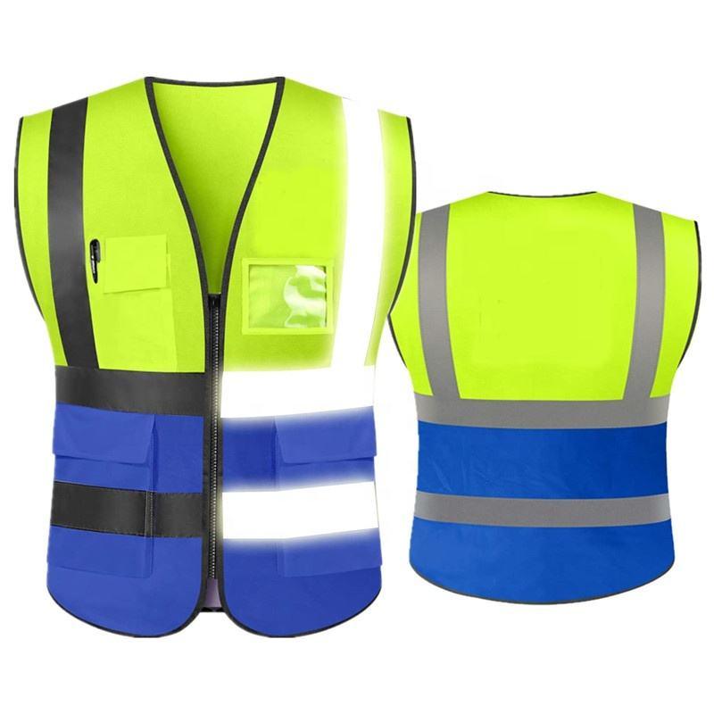  High Visibility Safety Reflective Vest with Pockets and Zipper Construction   4