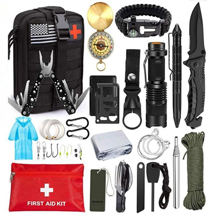 野外急救工具包 多功能自救装备 野营套装 丛林求生探险腰包