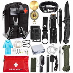 野外急救工具包 多功能自救裝備 野營套裝 叢林求生探險腰包