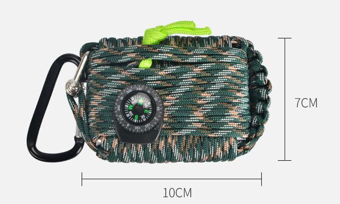 Outdoor lifesaving package Parachute rope mini emergency kit field survival kit 3