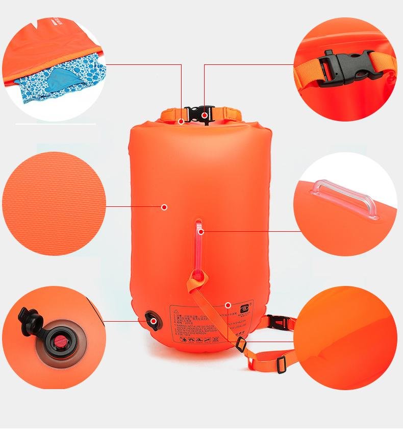 Outdoor swimming flotation bag dual air bag storage equipment 4