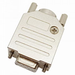 D-sub 9pin metal outlet of 180 degrees connector housing for db9 connector hoods