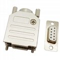 D-sub 9pin metal outlet of 180 degrees connector housing for db9 connector hoods 3