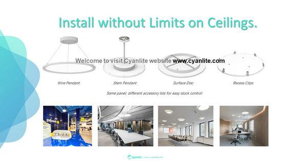 Cyanlite LED round panel light Cynthia Stem Mounted D400mm 600mm 800mm 1000mm