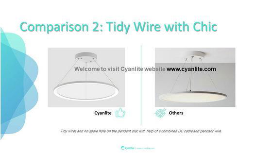 Cyanlite LED round panel light Cynthia Stem Mounted D400mm 600mm 800mm 1000mm 3