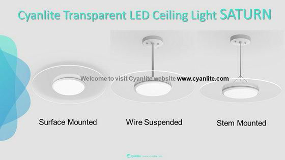 Cyanlite LED Transparent Ceiling Light SATURN 3