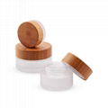 Empty 5g 10g 15g 30g 50g 100g 200g Cosmetic Packing Glass Jar with Bamboo Lid 1