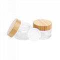 Empty 5g 10g 15g 30g 50g 100g 200g Cosmetic Packing Glass Jar with Bamboo Lid 2