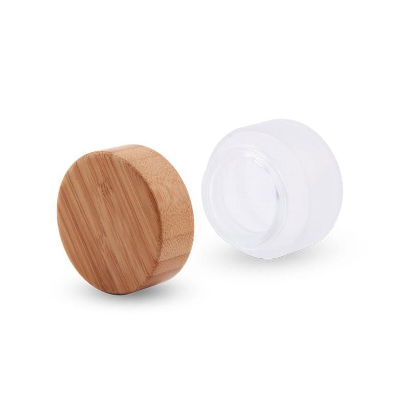 Empty 5g 10g 15g 30g 50g 100g 200g Cosmetic Packing Glass Jar with Bamboo Lid 4