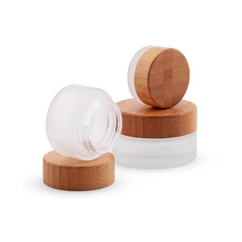 Empty 5g 10g 15g 30g 50g 100g 200g Cosmetic Packing Glass Jar with Bamboo Lid 5