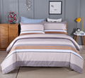 100% Cotton white bedding set for hotel and home stripe and simple 1