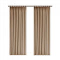 Linen Textured Curtain Semi Blackout for Living Room