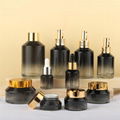 Latest New Design Round Square Perfume Glass Bottle Cosmetic Set with Pump 1