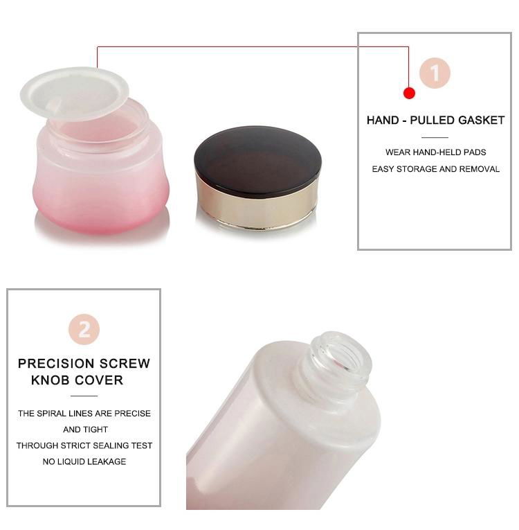 New Arrival 50G 40Ml Skin Care Packaging Black Cosmetic Glass Bottle Set 3