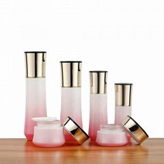 New Arrival 50G 40Ml Skin Care Packaging Black Cosmetic Glass Bottle Set