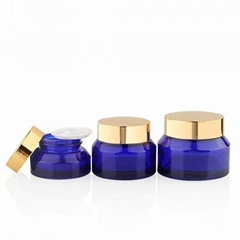 Latest New Design Transparent Blue Facial Face Cream Bottle