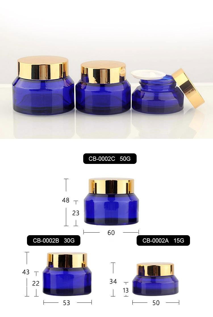 Latest New Design Transparent Blue Facial Face Cream Bottle 2