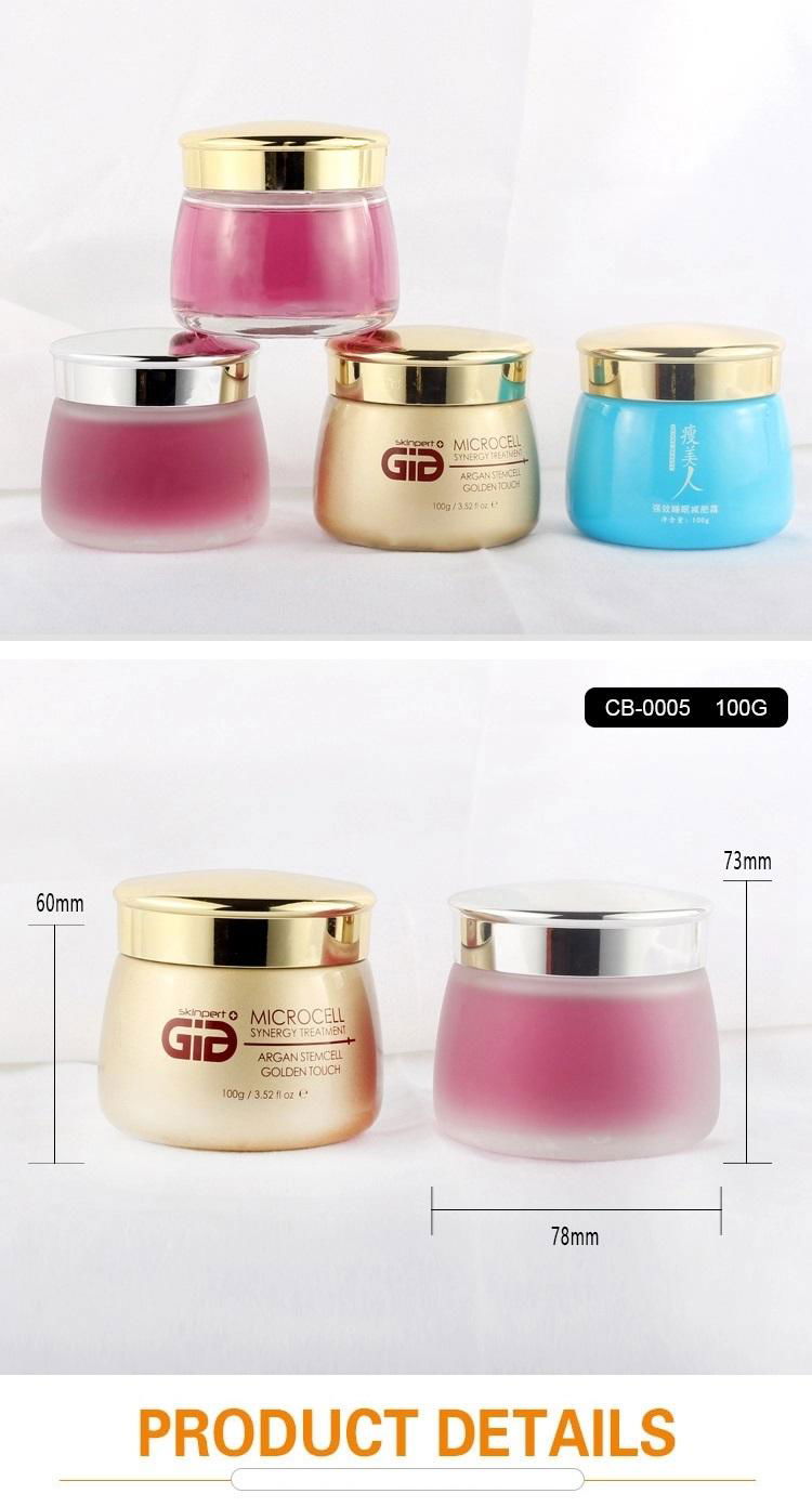 Latest New Design Luxury Blue Face Glass Cream Jars 2