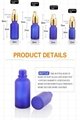 Latest New Design 20Ml 100Ml Cobalt Blue Bottles Cosmetic Essential Oil Dropper  3