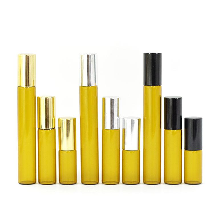 Wholesale 5Ml Perfume or Essential oil Glass Roll On Bottle with Black/Gold/Sliv