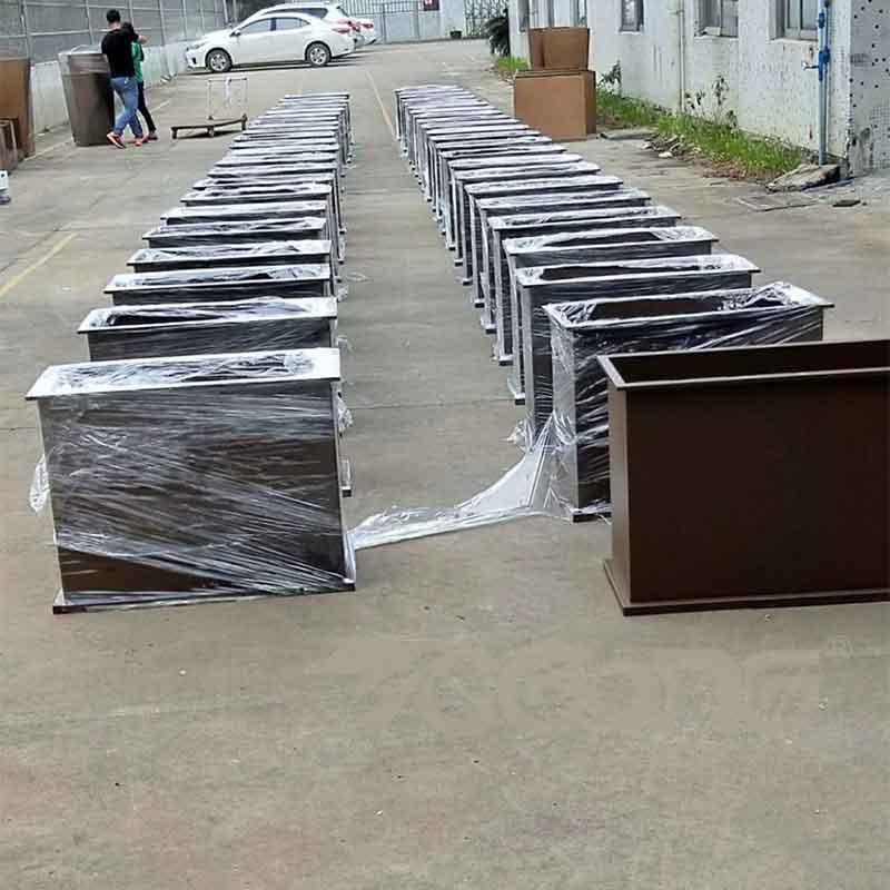 户外绿化工程不锈钢花箱花盆厂家定制 2
