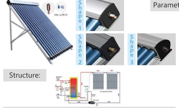 Heat pipe solar collector solar water heater