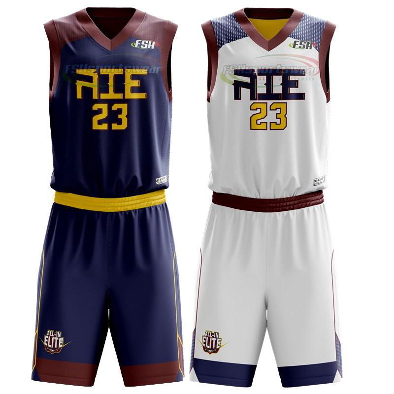 Custom made Sublimated reverse basketball uniform