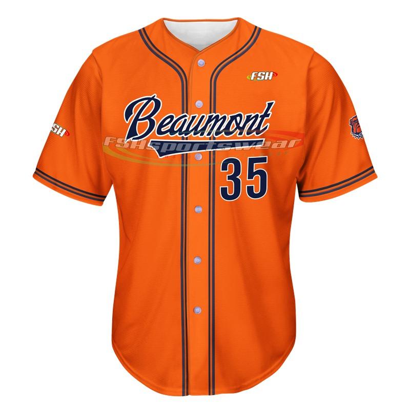 China Full Button Polyester Baseball Jersey Custom Sublimation